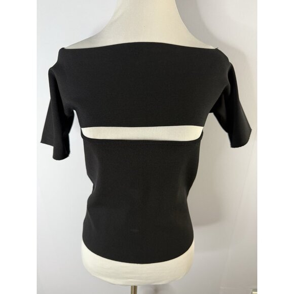 T Alexander Wang Cut Out Bandage Top Sz L Rare Short Sleeve Sexy Clubwear - Picture 1 of 6